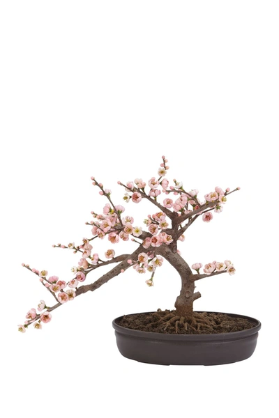 Shop Nearly Natural Cherry Blossom Bonsai Silk Tree In Pink