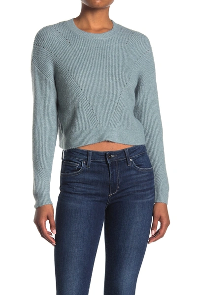 Shop Elodie Crew Neck Crop Pullover Sweater In Blue