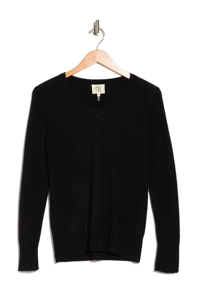 Shop Quinn Solid V-neck Cashmere Sweater In Black