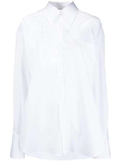 Shop Ermanno Scervino Lace Cotton Shirt In White