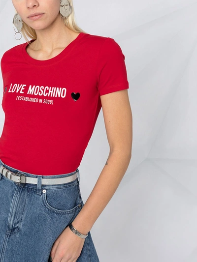 Shop Love Moschino T-shirt In Red
