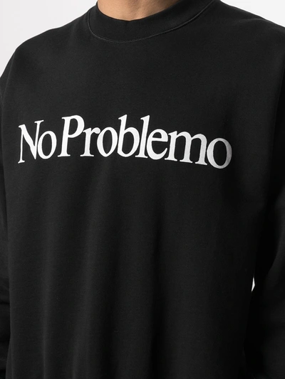 Shop Aries No Problemo Cotton Sweatshirt In Black