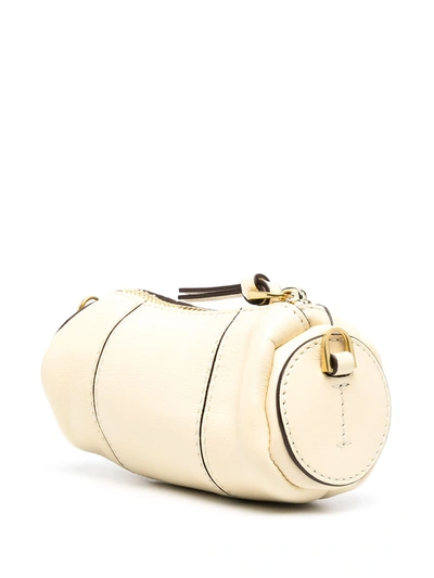 Shop Manu Atelier Cylinder Leather Micro Bag In Beige