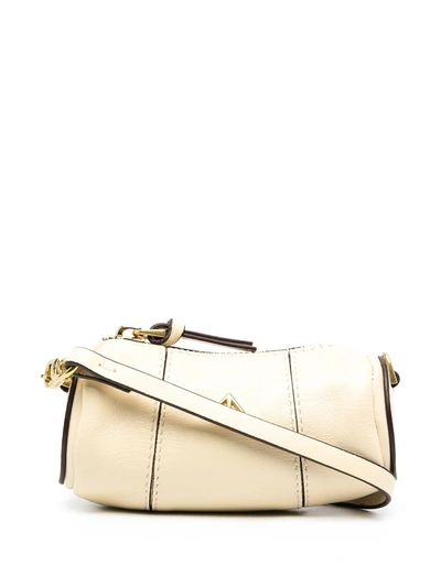 Shop Manu Atelier Cylinder Leather Micro Bag In Beige