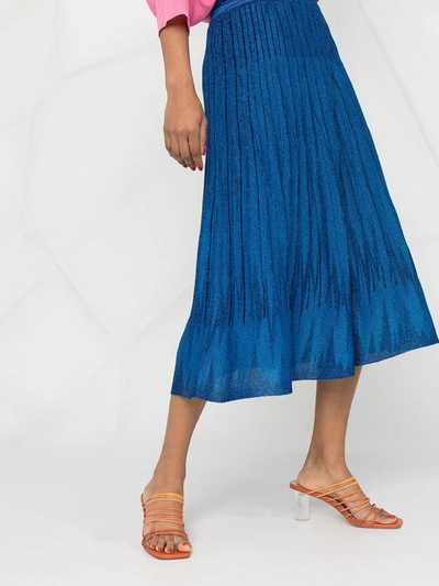 Shop M Missoni Lurex Skirt In Blue