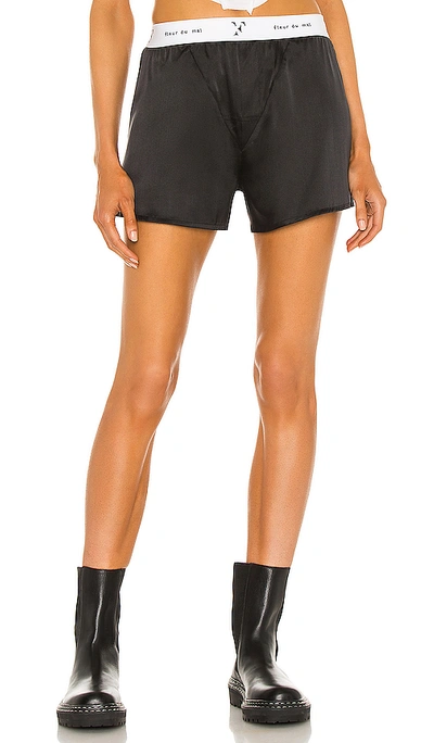 Fleur Du Mal Unisex Washable Silk Boxers In Black