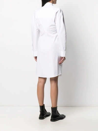 Shop Bottega Veneta Cotton Blend Shirt Dress In White