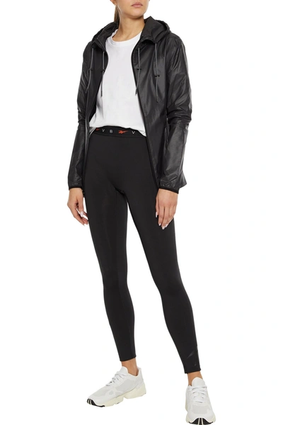 Shop Victoria Beckham Printed Stretch Leggings In Black