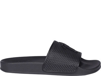 Shop Giuseppe Zanotti Brett Slide Sandals In Black