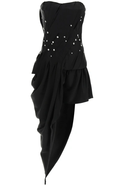 Shop Alexander Wang Bustier Dress With Crystals In Black (black)