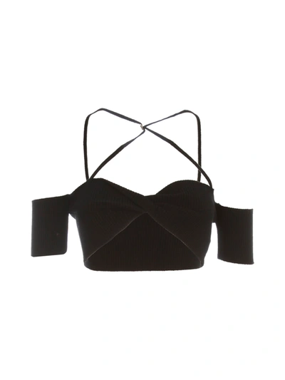 Shop Jacquemus Le Haut Soleil Top W/crossed Straps In Black