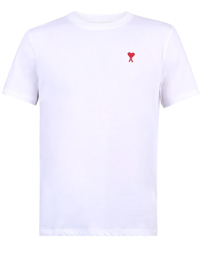 Shop Ami Alexandre Mattiussi Embroidered T-shirt In White
