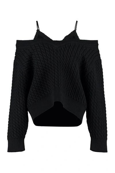 Shop Alexander Wang Cotton-blend Layered Sweater In Black