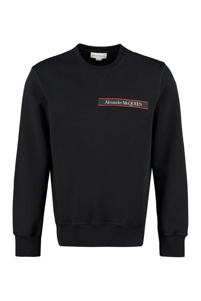 Shop Alexander Mcqueen Cotton Crew-neck Sweatshirt In Black
