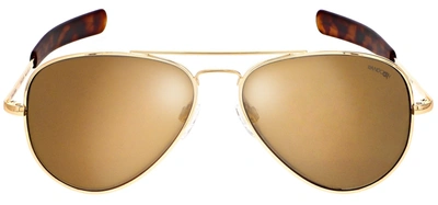 Shop Randolph Engineering Randolph Concorde Sunglasses In Gold Polarized Glass Flash Mirror