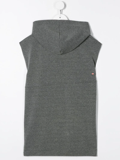 Shop Andorine Peace Hand Hooded Dress In Grey