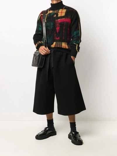 Shop Jw Anderson Oversize Double Face Wool Shorts In Black