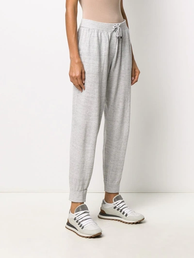 Shop Brunello Cucinelli Drawstring Track Pants In Grey