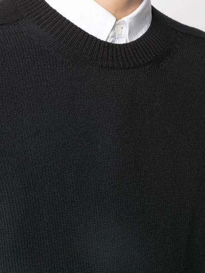 Shop Bottega Veneta Crew-neck Wool Jumper In Black