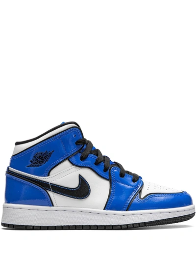 Shop Nike Air Jordan 1 Mid Se "signal Blue" Sneakers