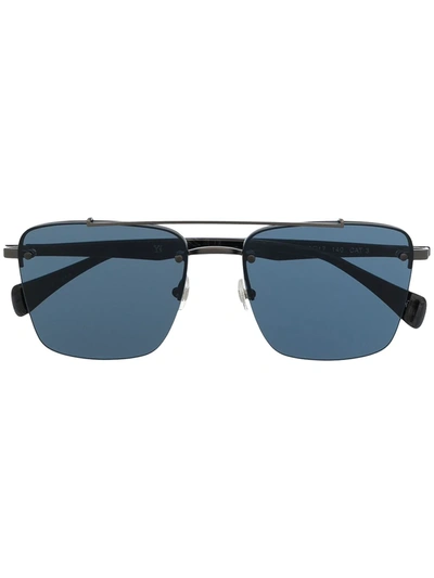 Shop Yohji Yamamoto Square-frame Sunglasses In Black