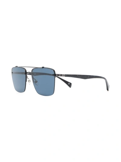 Shop Yohji Yamamoto Square-frame Sunglasses In Black