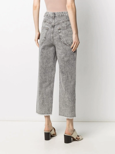 Shop Isabel Marant Étoile Cropped Wide-leg Jeans In Grey