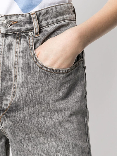 Shop Isabel Marant Étoile Cropped Wide-leg Jeans In Grey