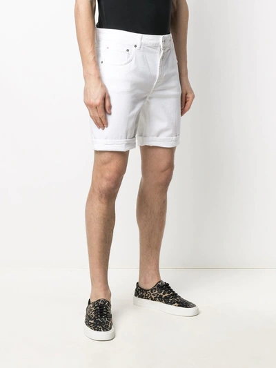 Shop Dondup Turn-up Hem Denim Shorts In White