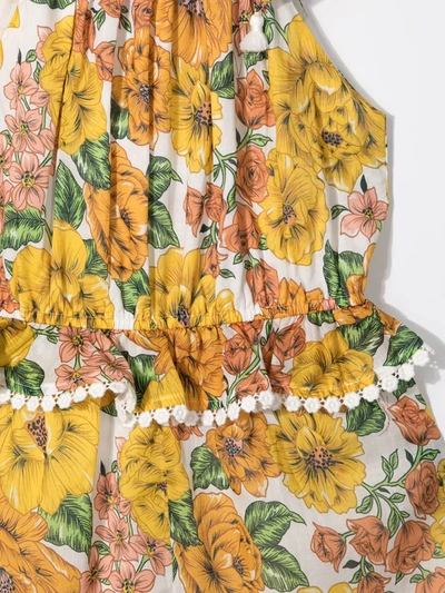 Shop Zimmermann Poppy Floral-print Playsuit In Yellow