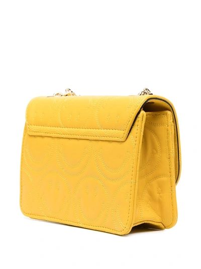 Shop Moschino Smiley-quilted M Shoulder Bag In Yellow