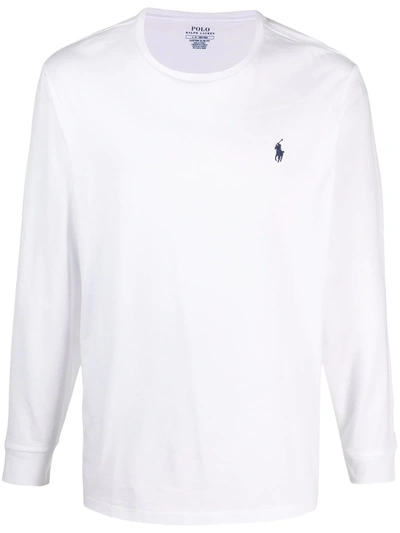 Shop Polo Ralph Lauren Embroidered Logo T-shirt In White