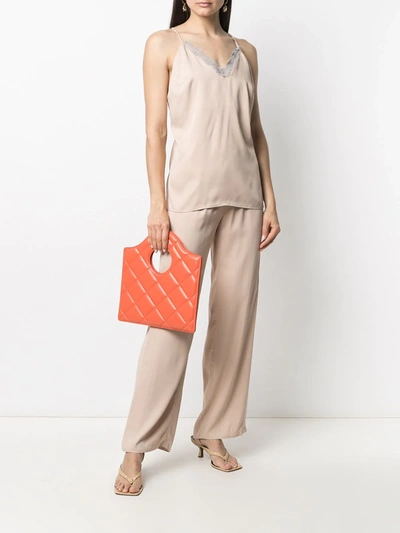 Shop Aeron Strappy Sleeveless Blouse In Neutrals