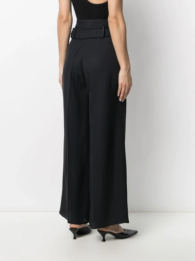 Shop Aeron High-rise Belted Trousers In Black