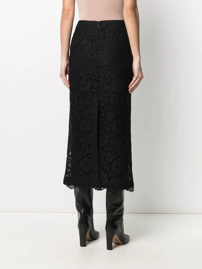 Shop Valentino Lace Mid-length Skirt In Black