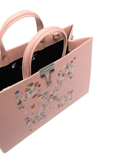 Shop Off-white Floral Arrows-motif Tote Bag In Pink