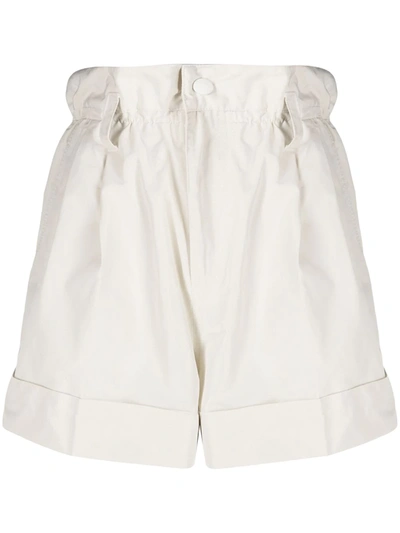 Shop Moncler Paperbag-waist Shorts In White