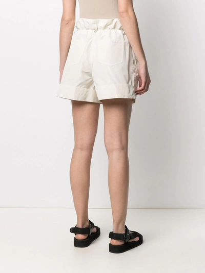 Shop Moncler Paperbag-waist Shorts In White