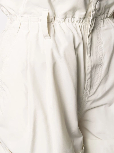 Shop Moncler Paperbag-waist Shorts In White