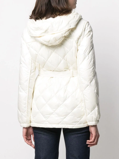 Shop Moncler Quilted Zip-up Jacket In White