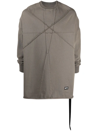 Shop Rick Owens Drkshdw Extra-long Cotton Sweatshirt In Grey