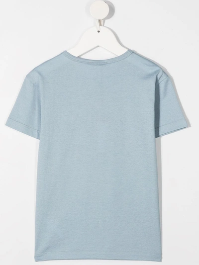 Shop Dolce & Gabbana Logo-patch Cotton T-shirt In Blue