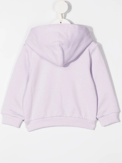 Shop Dolce & Gabbana Logo-patch Zip-up Hoodie In Purple