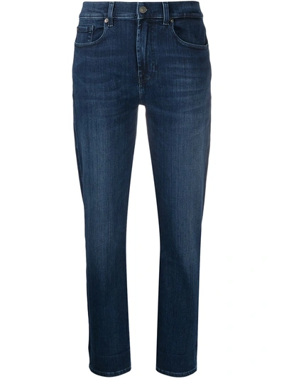 Shop 7 For All Mankind Mid-rise Slim Fit Jeans In Blue