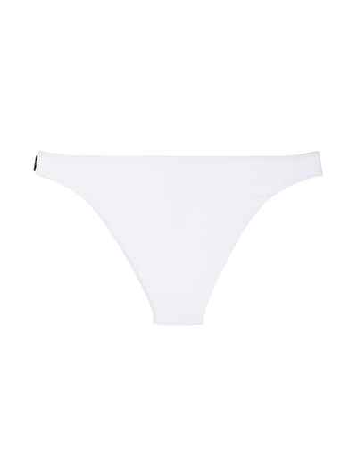Shop Moschino Low-rise High-cut Bikini Briefs In White