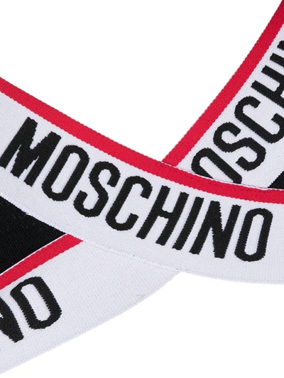 Shop Moschino Logo-intarsia Triangle Bra In Black