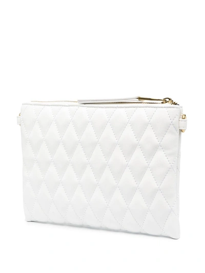 Shop Versace Jeans Couture Studded Logo-plaque Clutch Bag In White