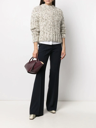 Shop Theory Hand-knit Wool-blend Sweater In Neutrals