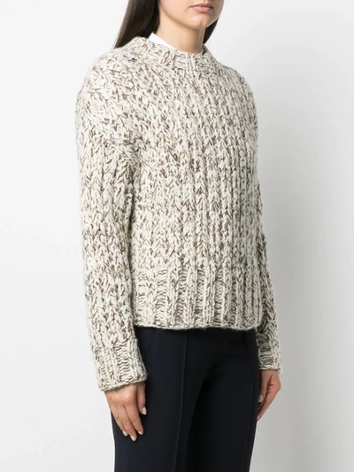 Shop Theory Hand-knit Wool-blend Sweater In Neutrals