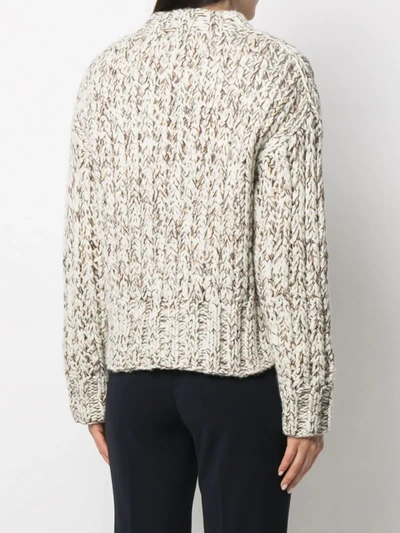 Shop Theory Hand-knit Wool-blend Sweater In Neutrals